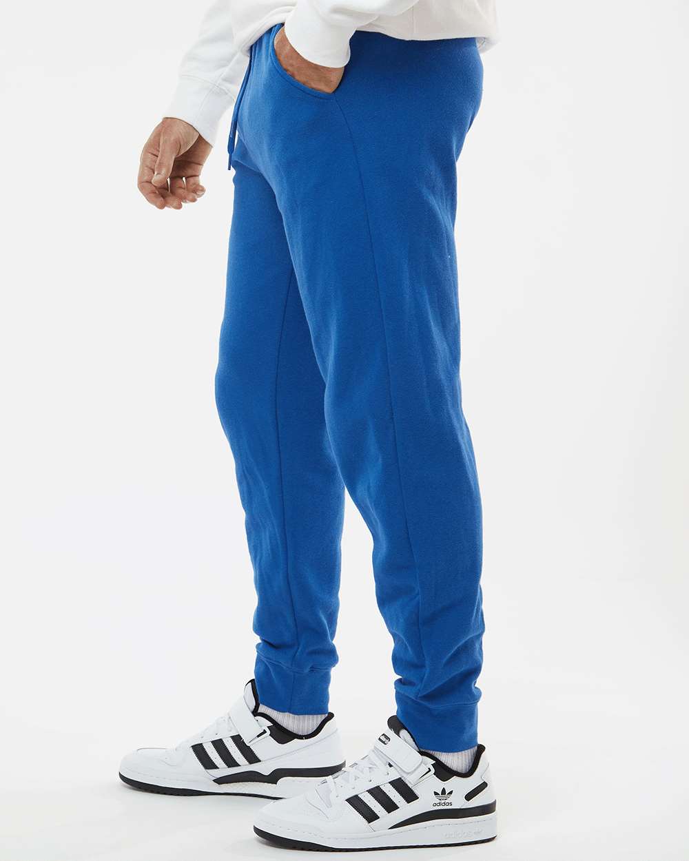 Men's Midweight Fleece Sweatpants - OnModelSide - B01776752 - Royal
