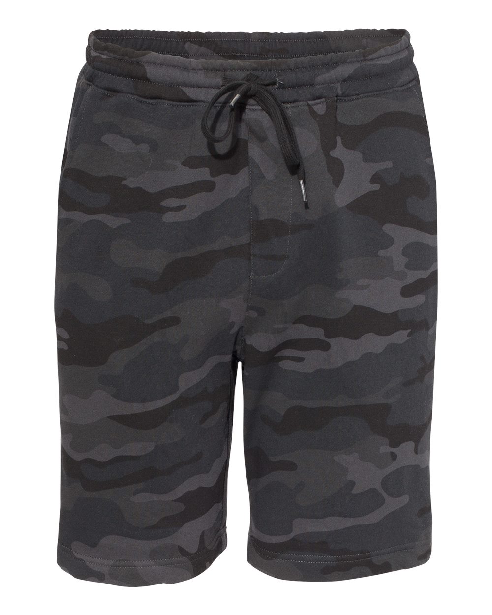 Men's Midweight Fleece Shorts - Front - B01676512 - Black Camo