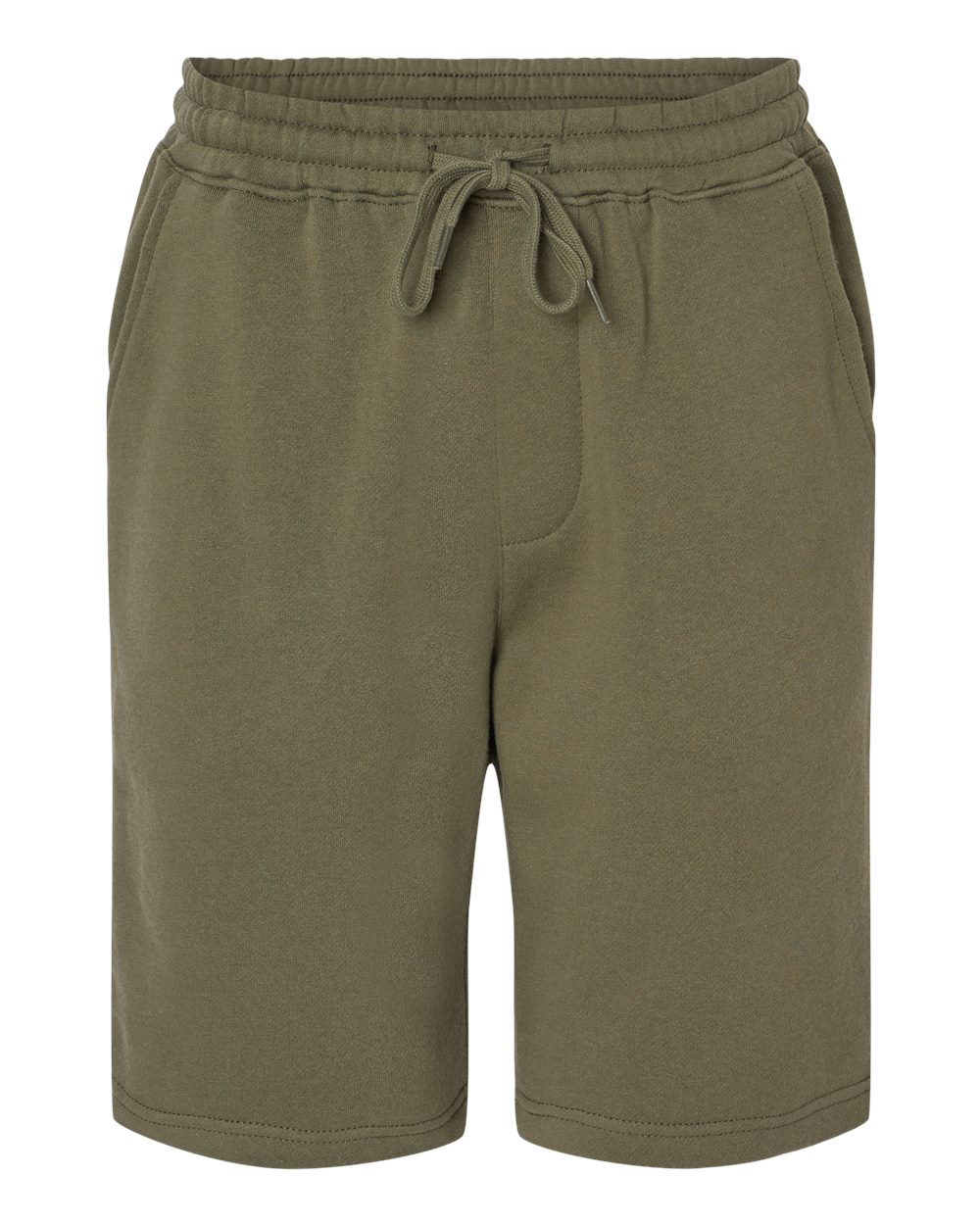 Men's Midweight Fleece Shorts - Front - B01676542 - Army