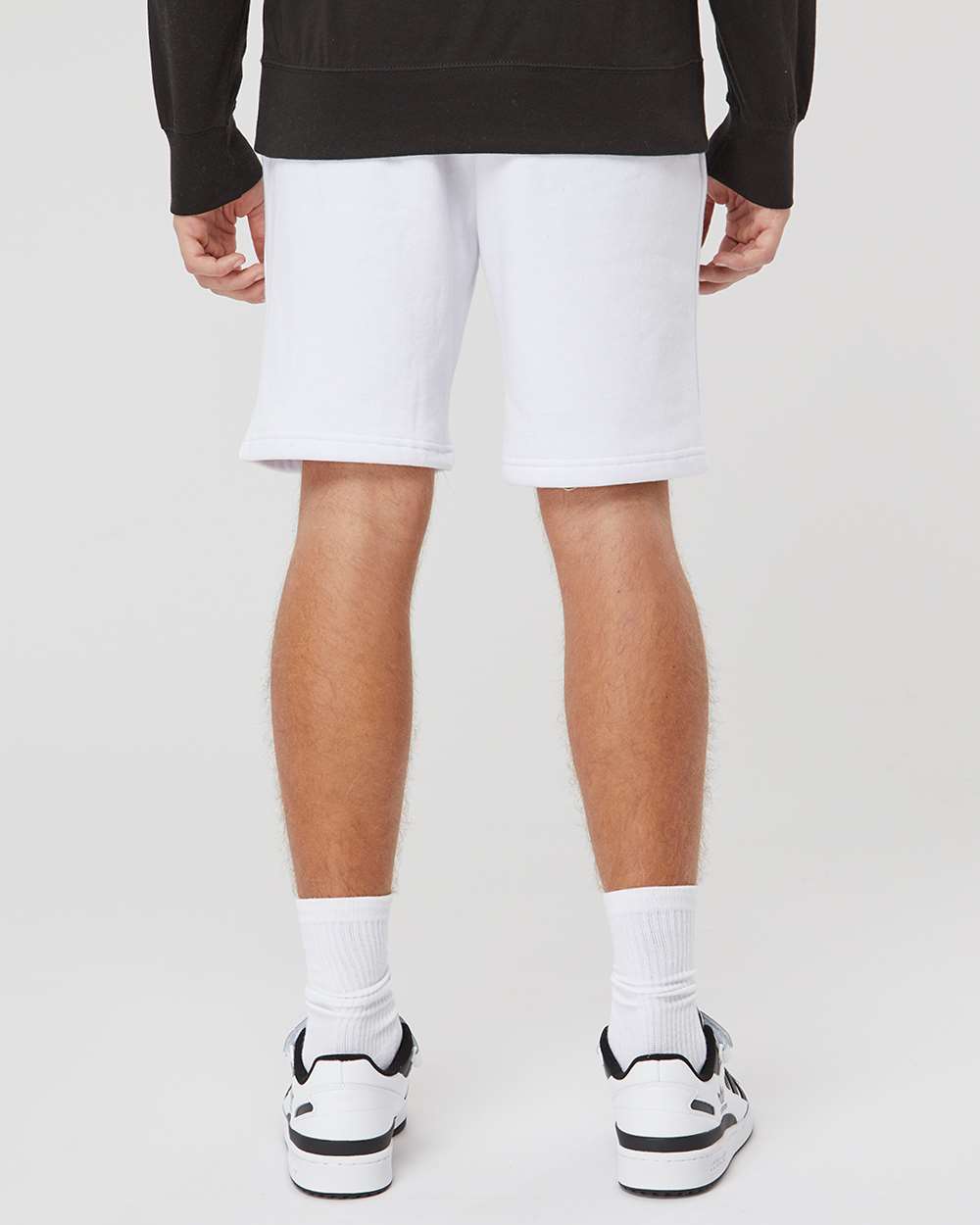 Men's Midweight Fleece Shorts - OnModelBack - B01676002 - White