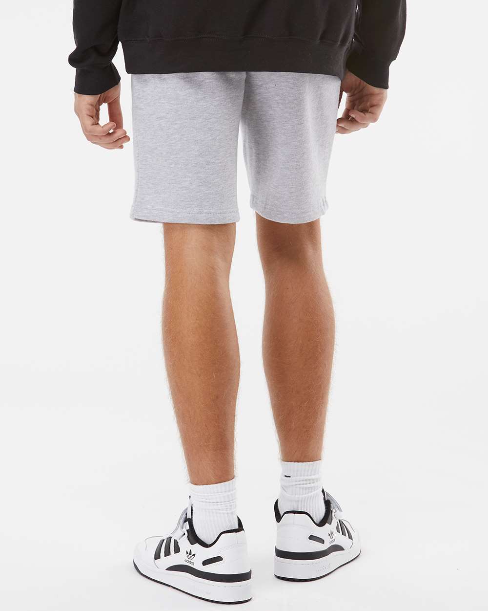 Men's Midweight Fleece Shorts - OnModelBack - B01676352 - Grey Heather