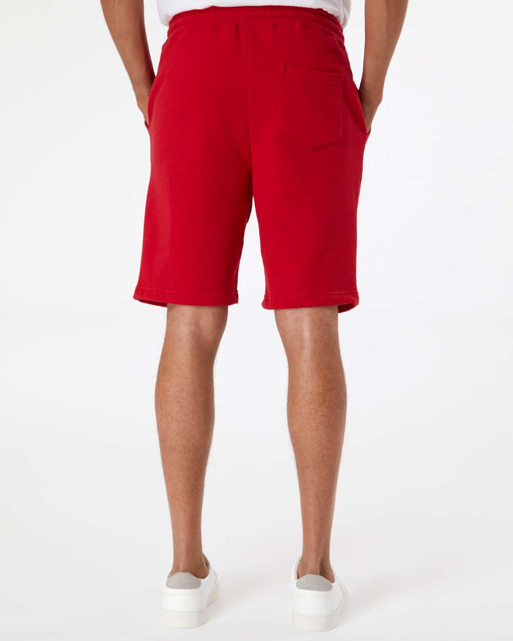 Men's Midweight Fleece Shorts - OnModelBack - B01676702 - Red