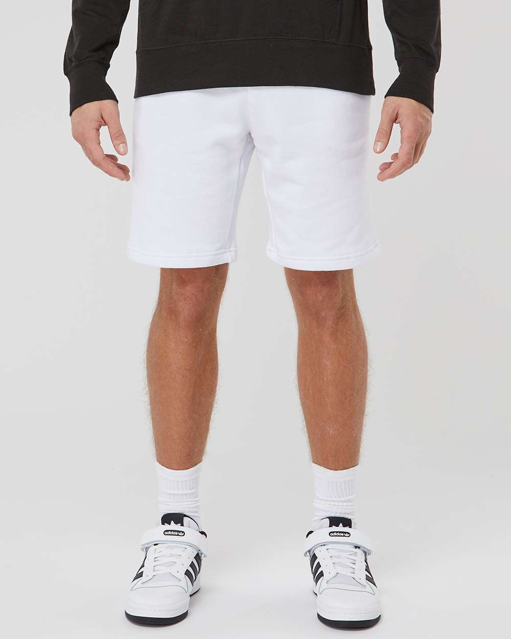 Men's Midweight Fleece Shorts - OnModelFront - B01676002 - White