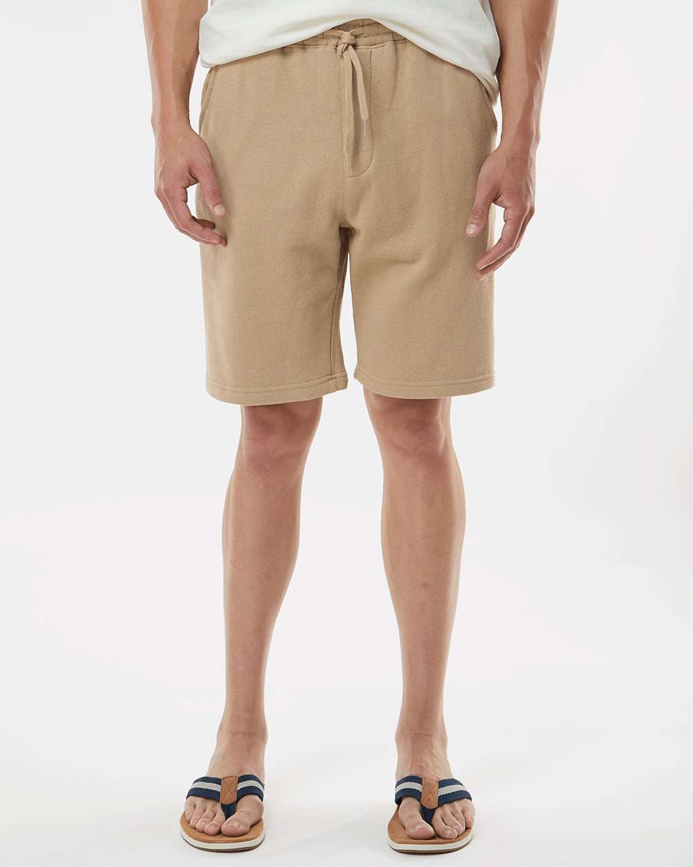 Men's Midweight Fleece Shorts - OnModelFront - B01676232 - Sandstone