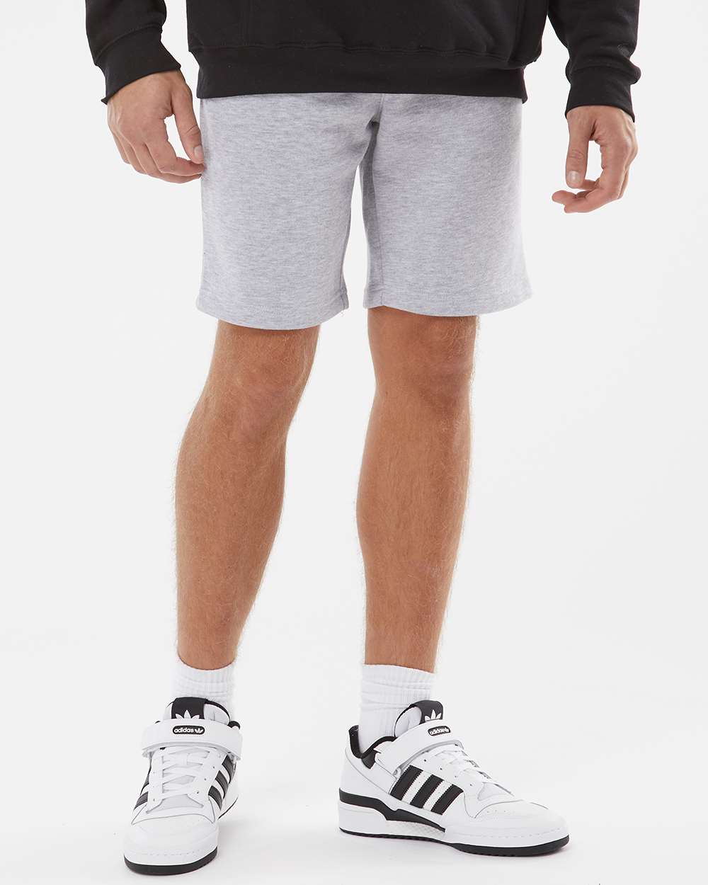 Men's Midweight Fleece Shorts - OnModelFront - B01676352 - Grey Heather