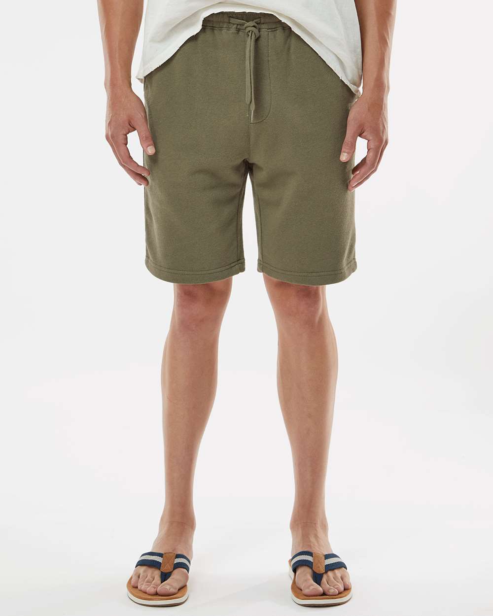 Men's Midweight Fleece Shorts - OnModelFront - B01676542 - Army
