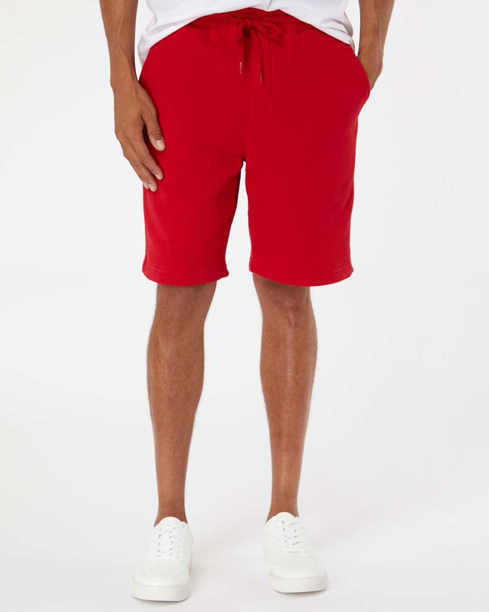 Men's Midweight Fleece Shorts - OnModelFront - B01676702 - Red