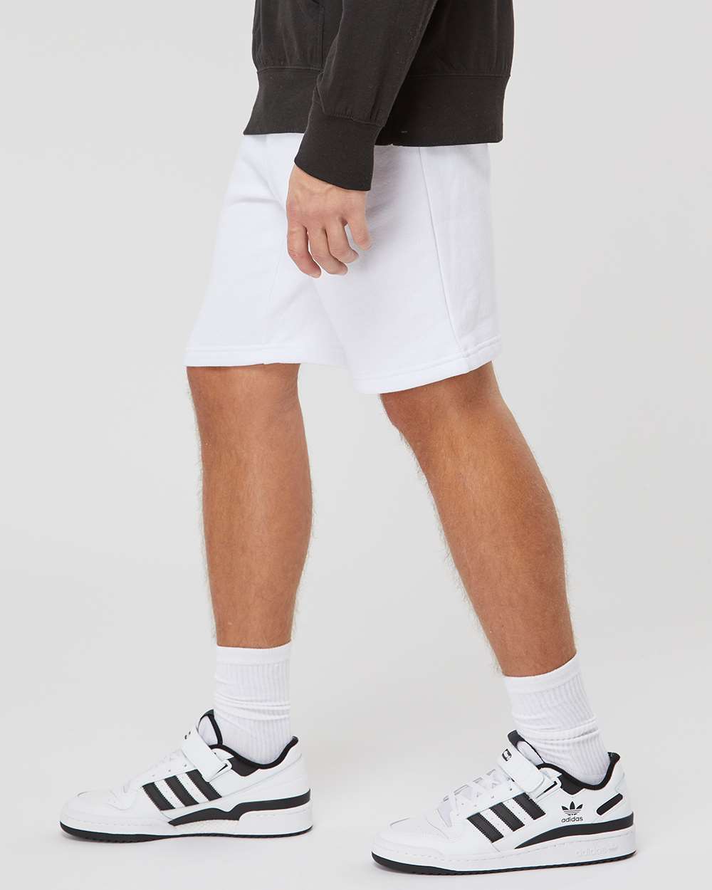 Men's Midweight Fleece Shorts - OnModelSide - B01676002 - White