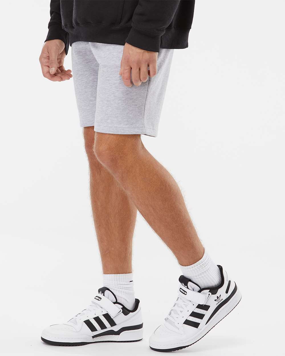 Men's Midweight Fleece Shorts - OnModelSide - B01676352 - Grey Heather