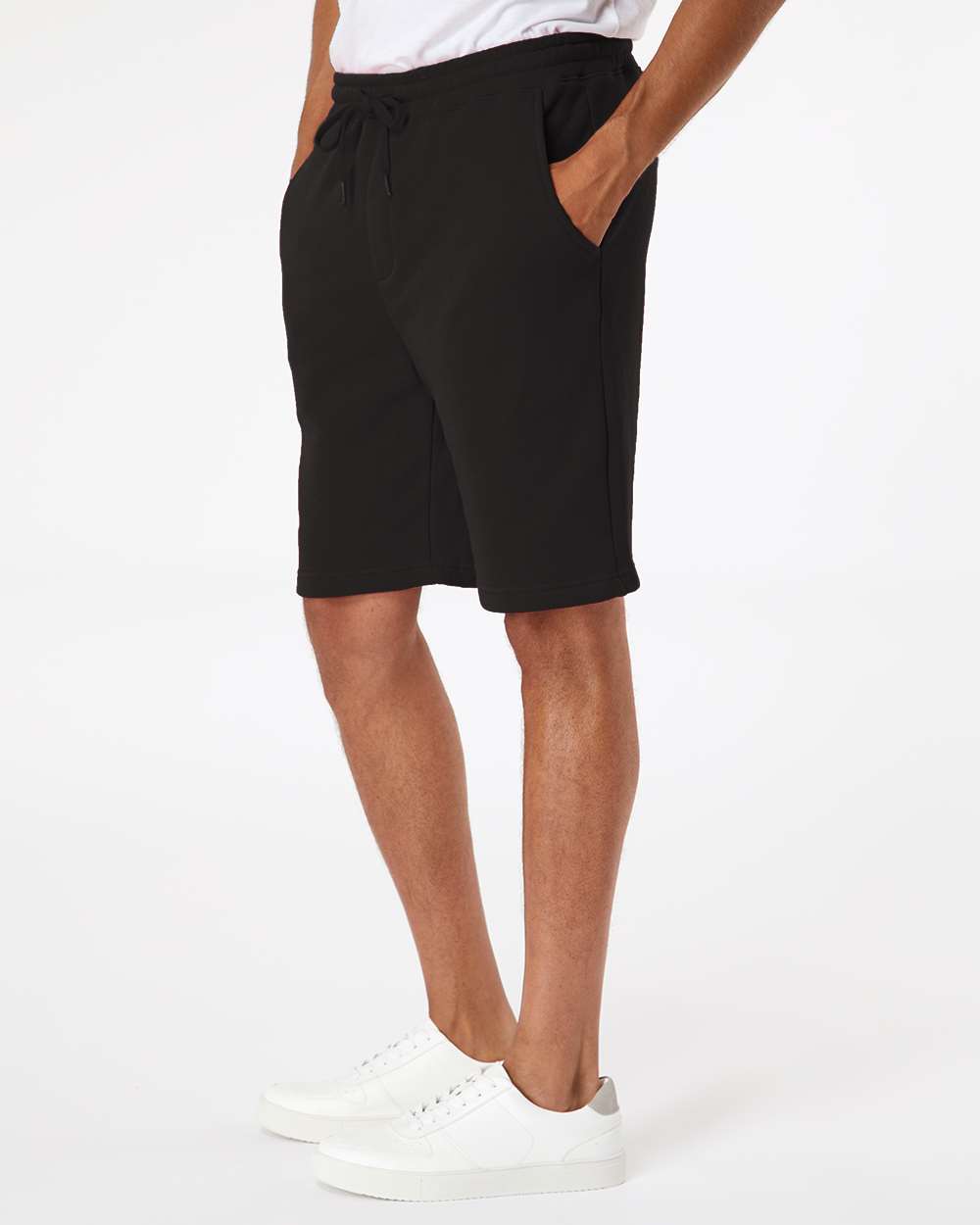 Men's Midweight Fleece Shorts - OnModelSide - B01676502 - Black