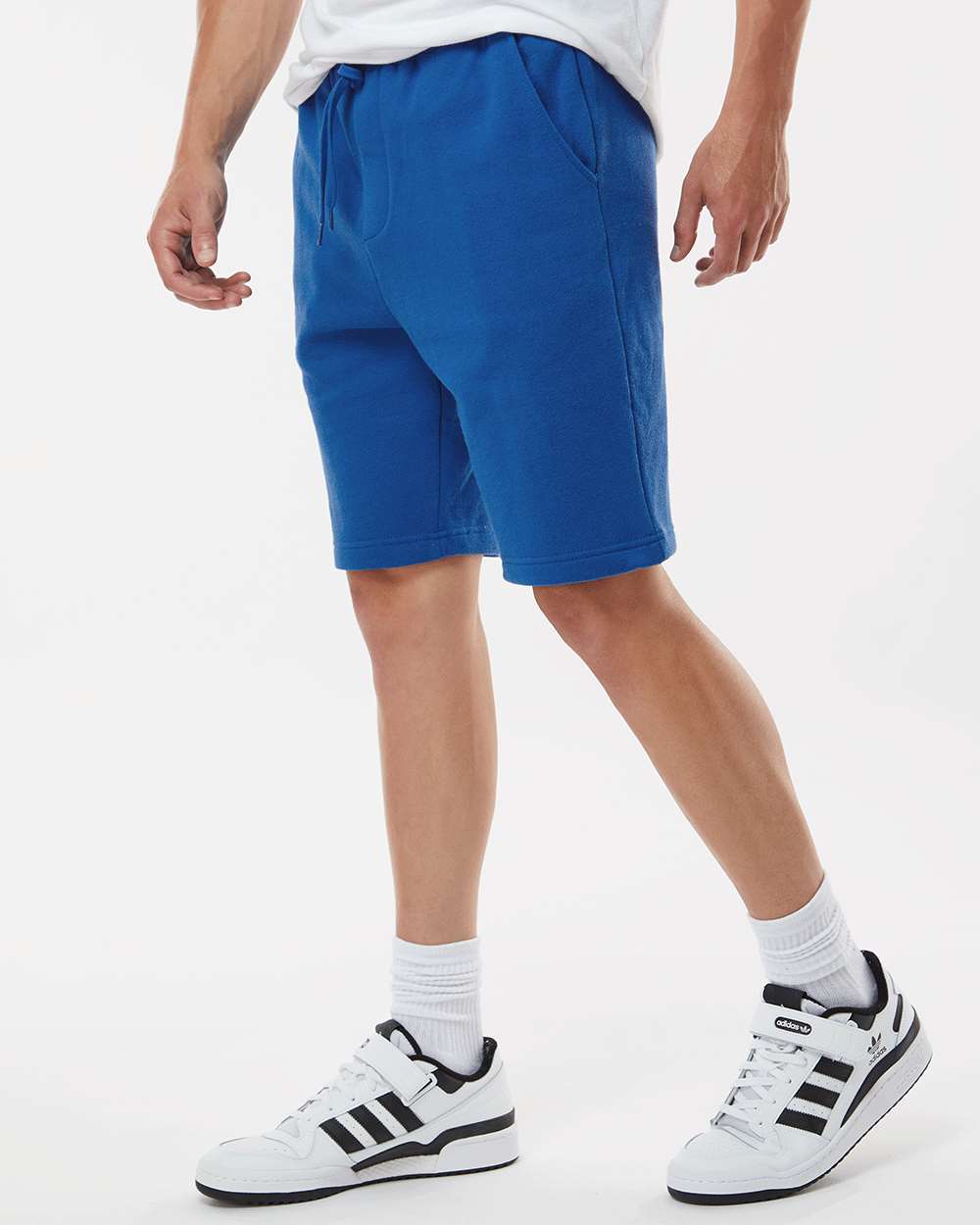 Men's Midweight Fleece Shorts - OnModelSide - B01676752 - Royal