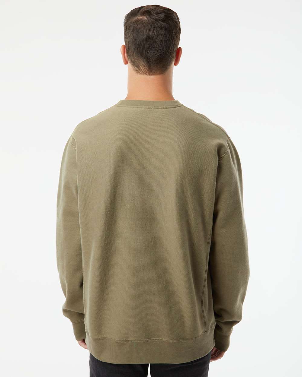Unisex Legend Premium Heavyweight Cross-Grain Crewneck Sweatshirt - OnModelBack - B02776542 - Olive