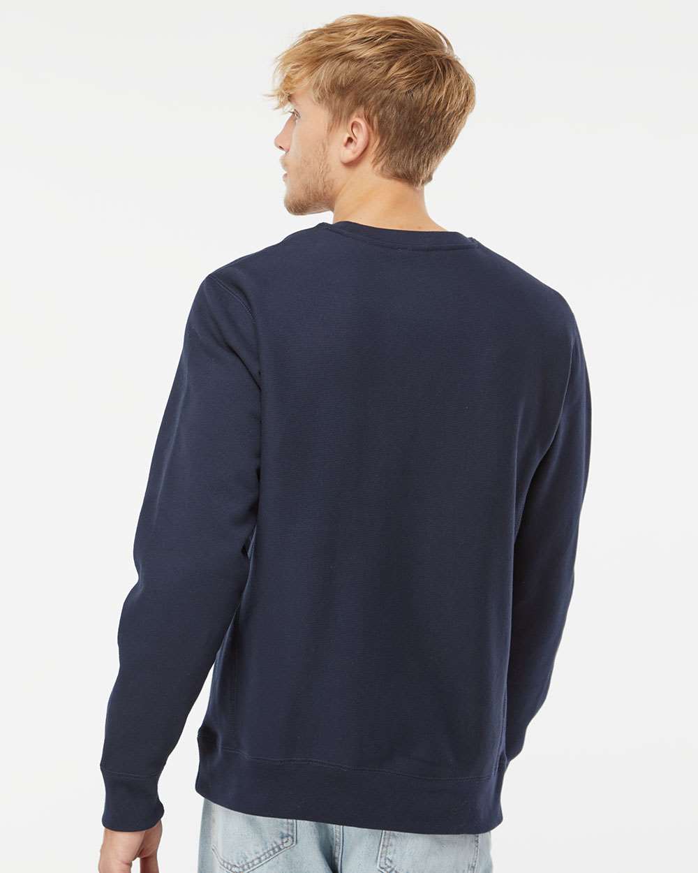 Unisex Legend Premium Heavyweight Cross-Grain Crewneck Sweatshirt - OnModelBack - B02776652 - Classic Navy