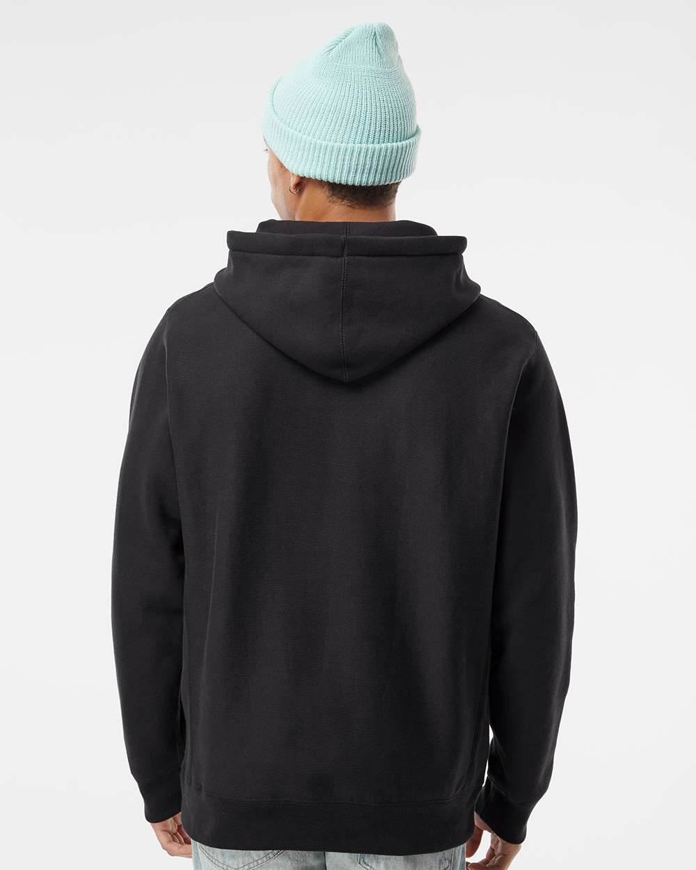 Unisex Legend Premium Heavyweight Cross-Grain Hooded Sweatshirt - OnModelBack - B02876502 - Black