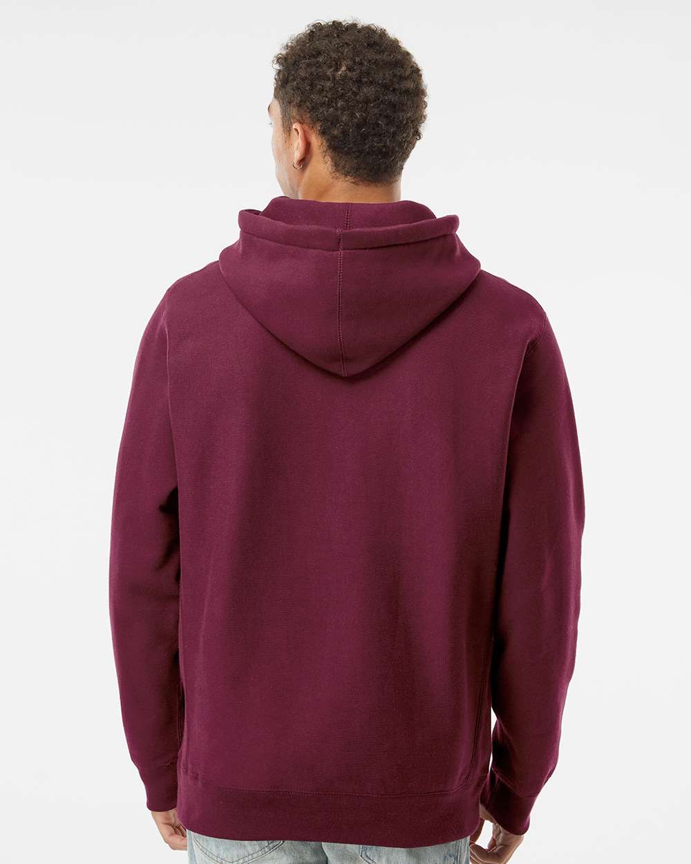 Unisex Legend Premium Heavyweight Cross-Grain Hooded Sweatshirt - OnModelBack - B02876532 - Maroon