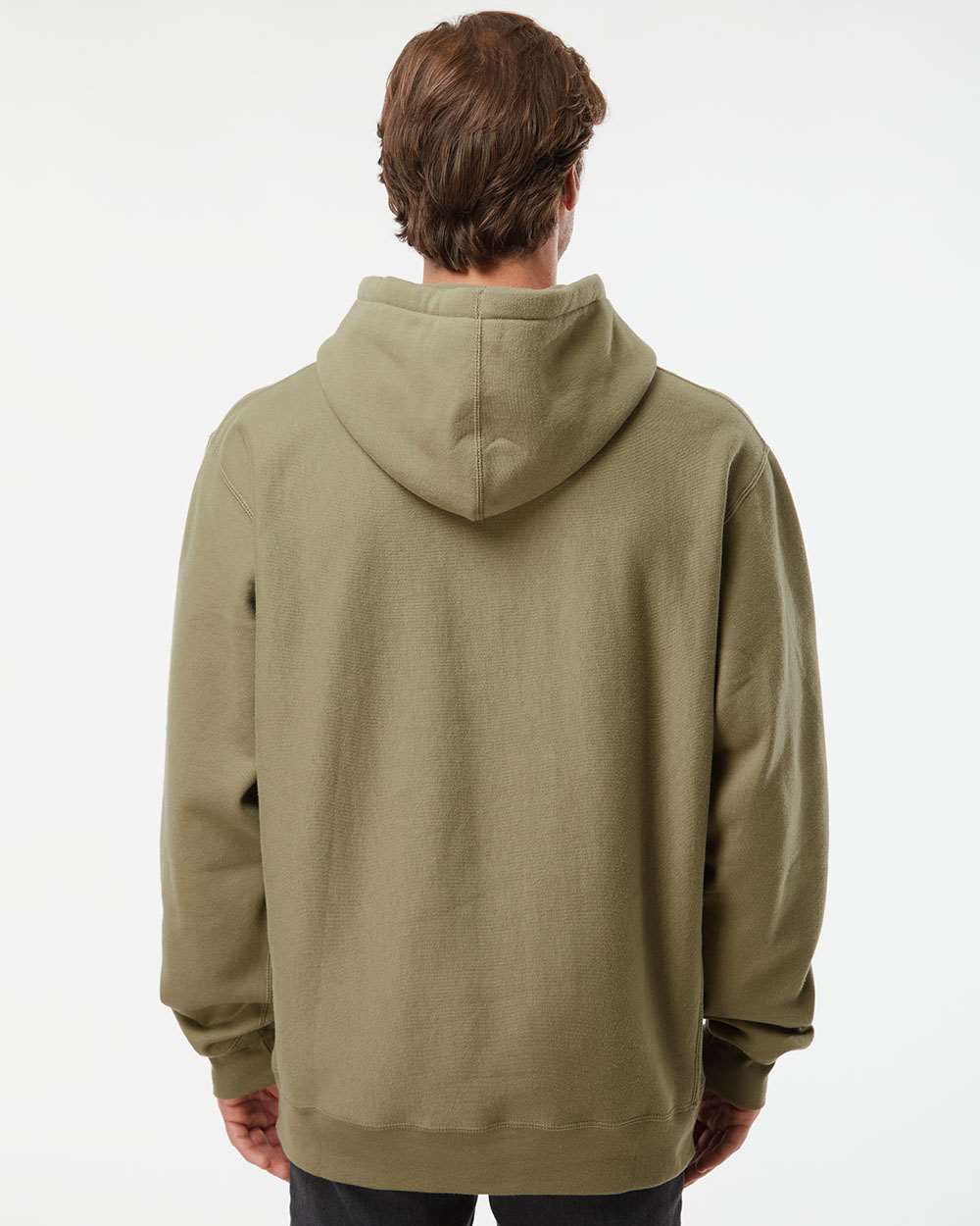 Unisex Legend Premium Heavyweight Cross-Grain Hooded Sweatshirt - OnModelBack - B02876542 - Olive