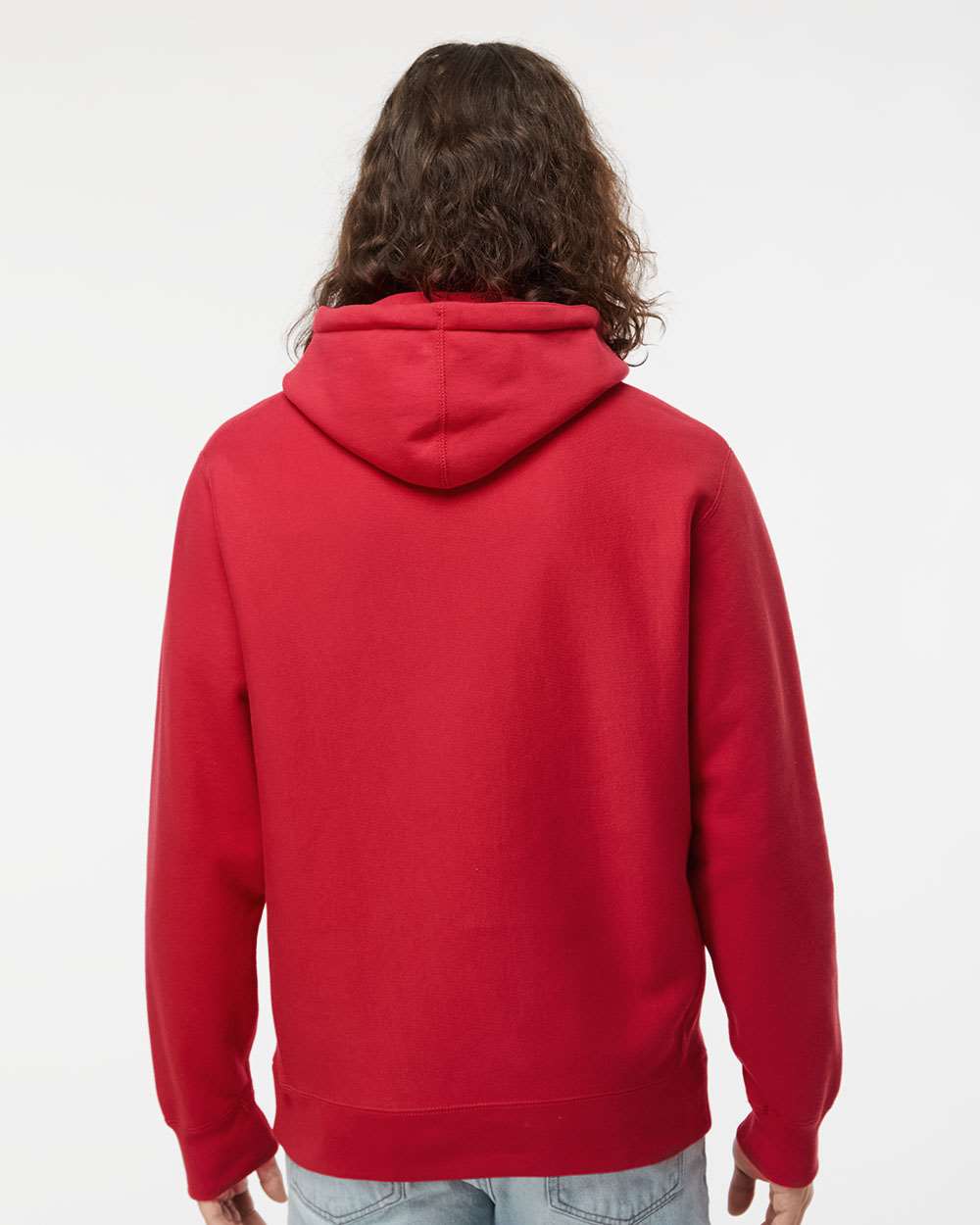 Unisex Legend Premium Heavyweight Cross-Grain Hooded Sweatshirt - OnModelBack - B02876702 - Red