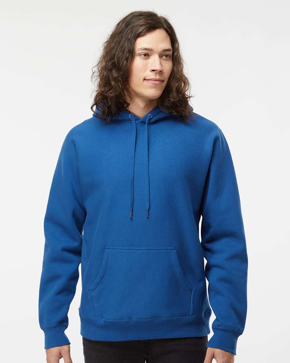 Unisex Legend Premium Heavyweight Cross-Grain Hooded Sweatshirt - OnModelFront - B02876752 - Royal