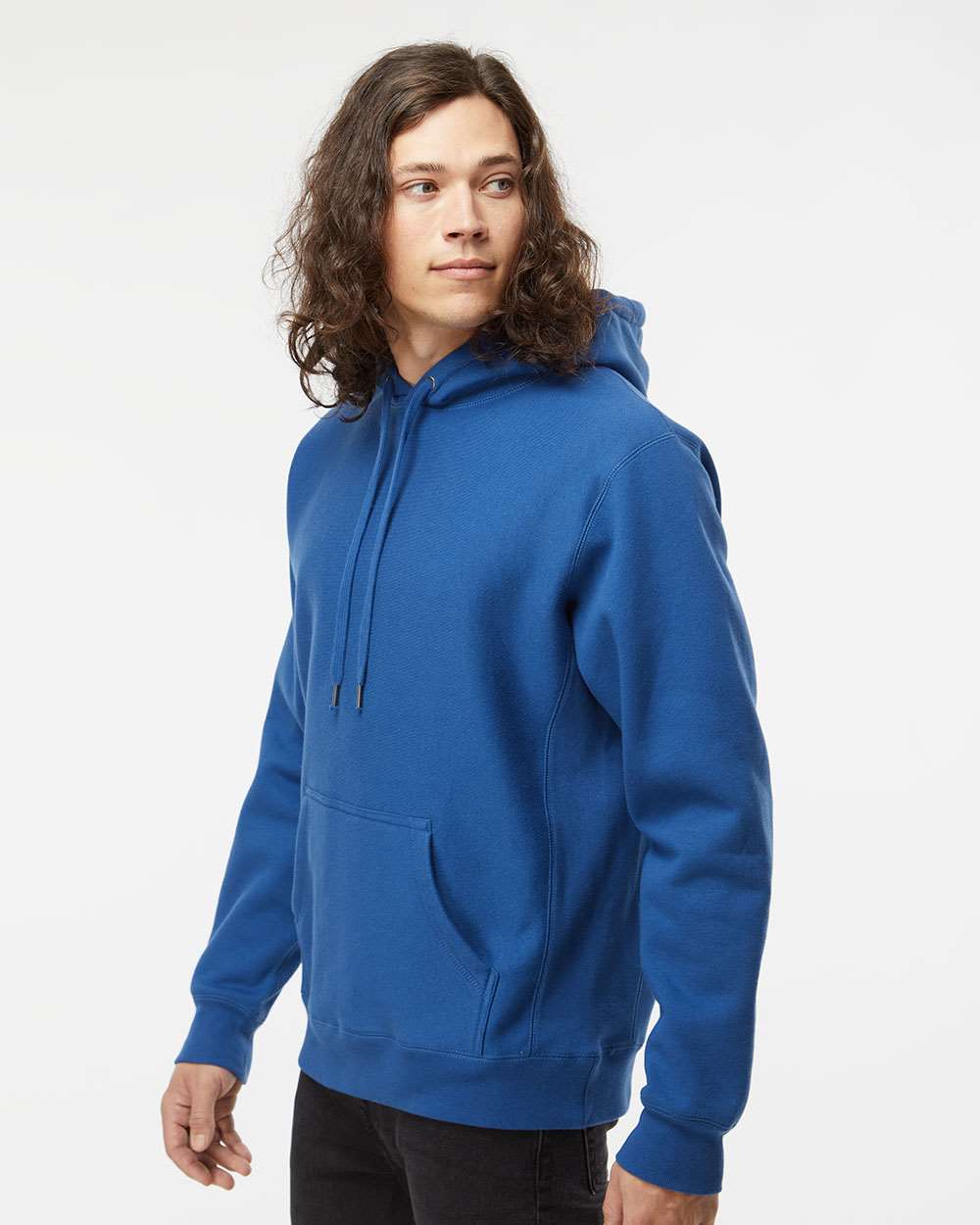 Unisex Legend Premium Heavyweight Cross-Grain Hooded Sweatshirt - OnModelSide - B02876752 - Royal
