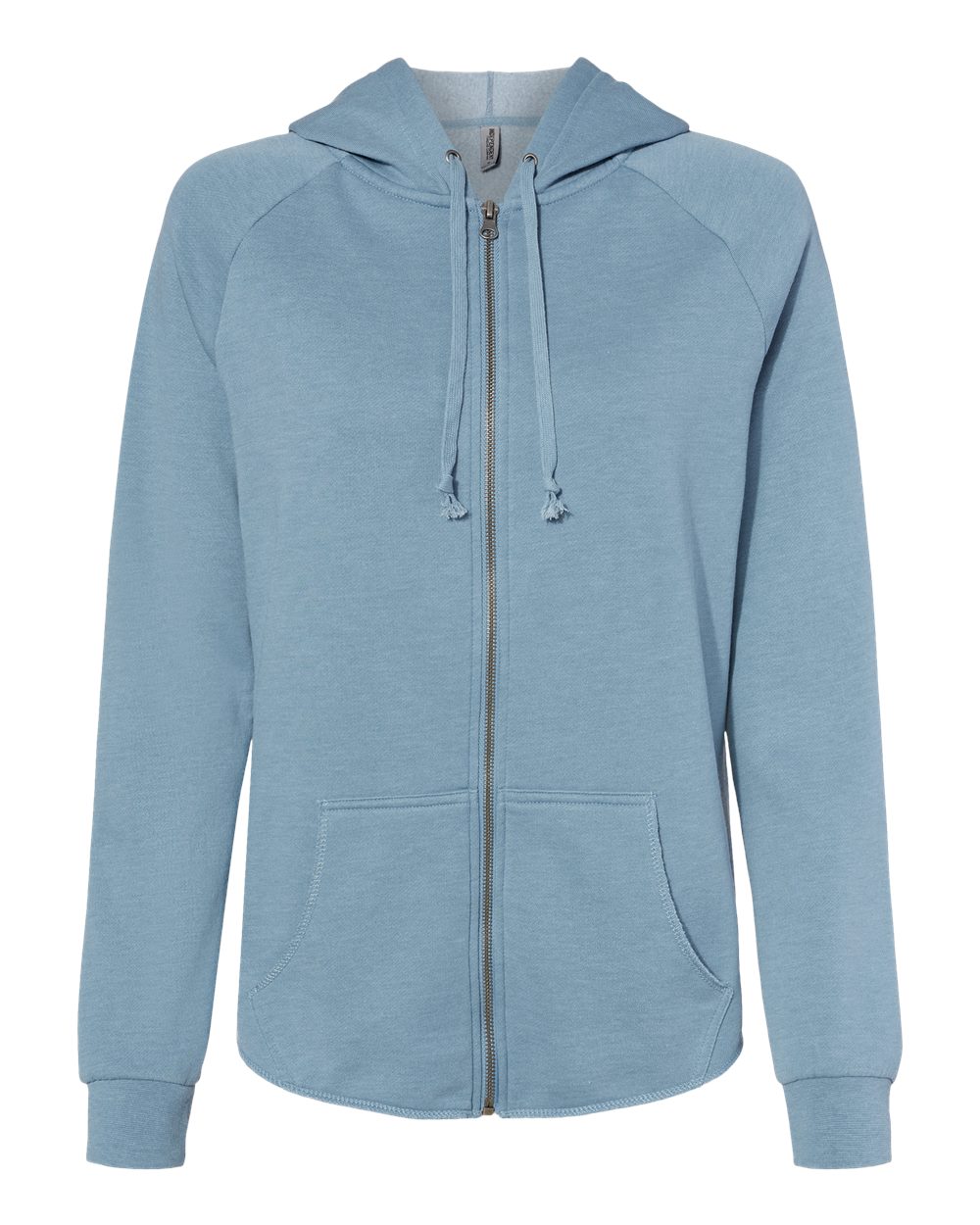 Women's California Wave Wash Full-Zip Hooded Sweatshirt - Front - B03076252 - Misty Blue