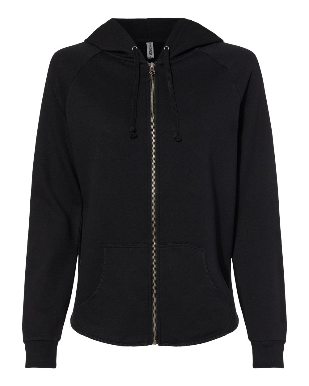 Women's California Wave Wash Full-Zip Hooded Sweatshirt - Front - B03076502 - Black