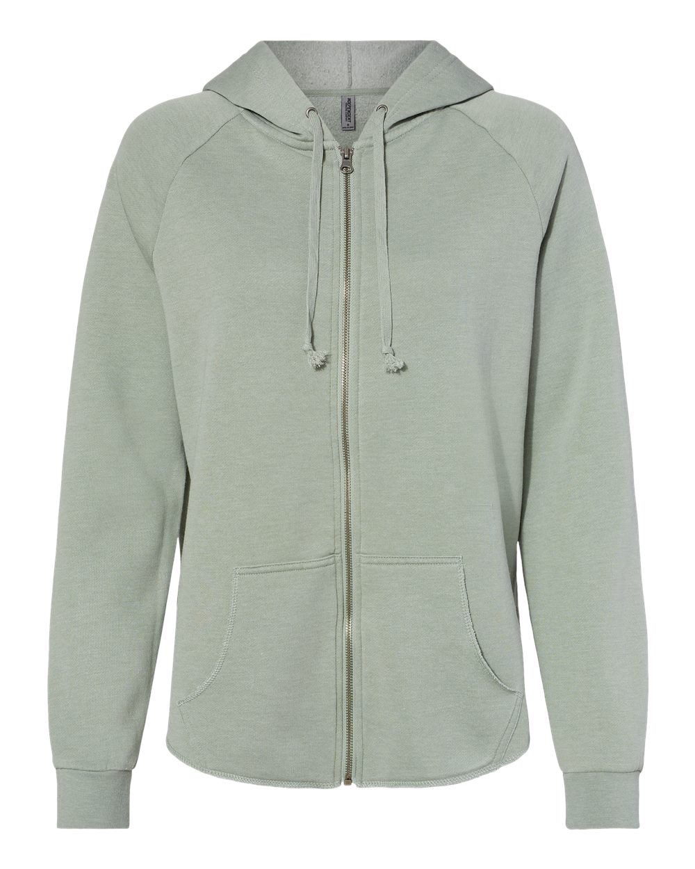 Women's California Wave Wash Full-Zip Hooded Sweatshirt - Front - B03076542 - Sage