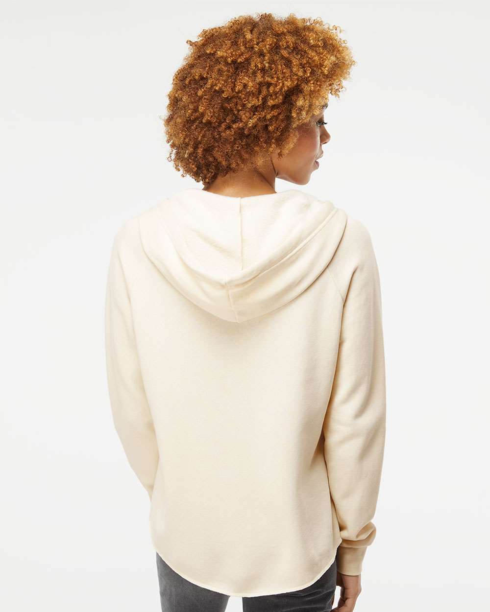 Women's California Wave Wash Full-Zip Hooded Sweatshirt - OnModelBack - B03076242 - Bone