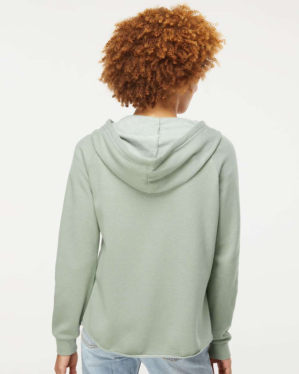 Women's California Wave Wash Full-Zip Hooded Sweatshirt - OnModelBack - B03076542 - Sage