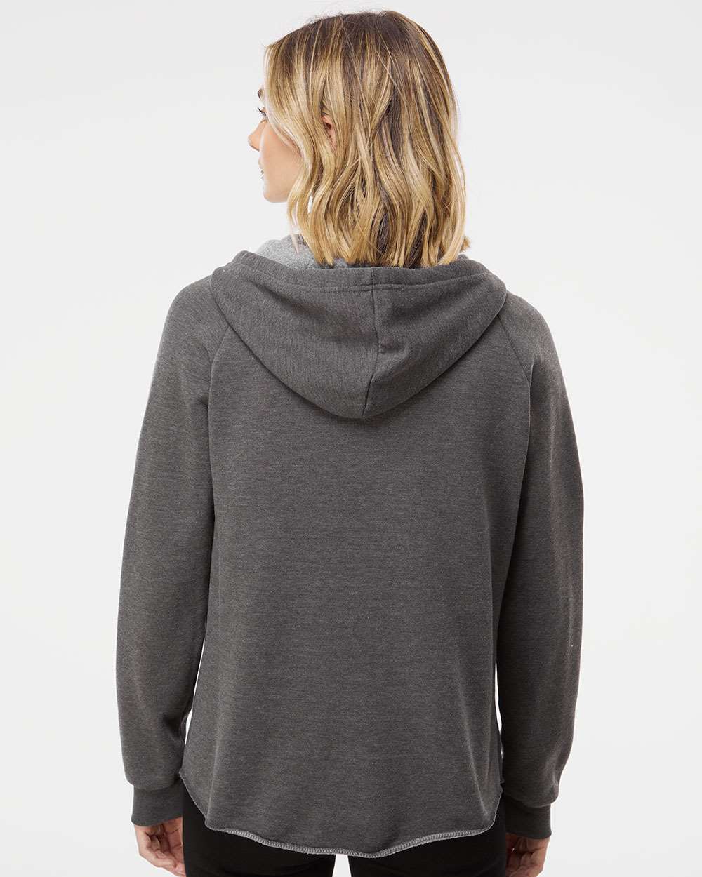 Women's California Wave Wash Full-Zip Hooded Sweatshirt - OnModelBack - B03076582 - Shadow