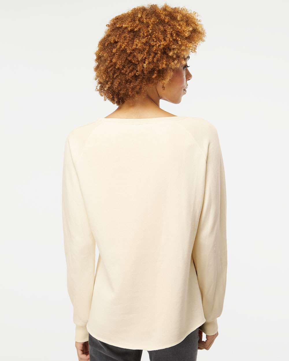 Women's California Wave Wash Crewneck Sweatshirt - OnModelBack - B06976242 - Bone