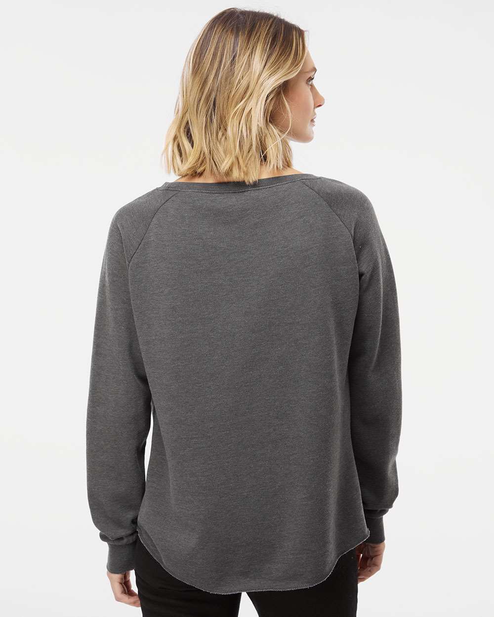 Women's California Wave Wash Crewneck Sweatshirt - OnModelBack - B06976582 - Shadow