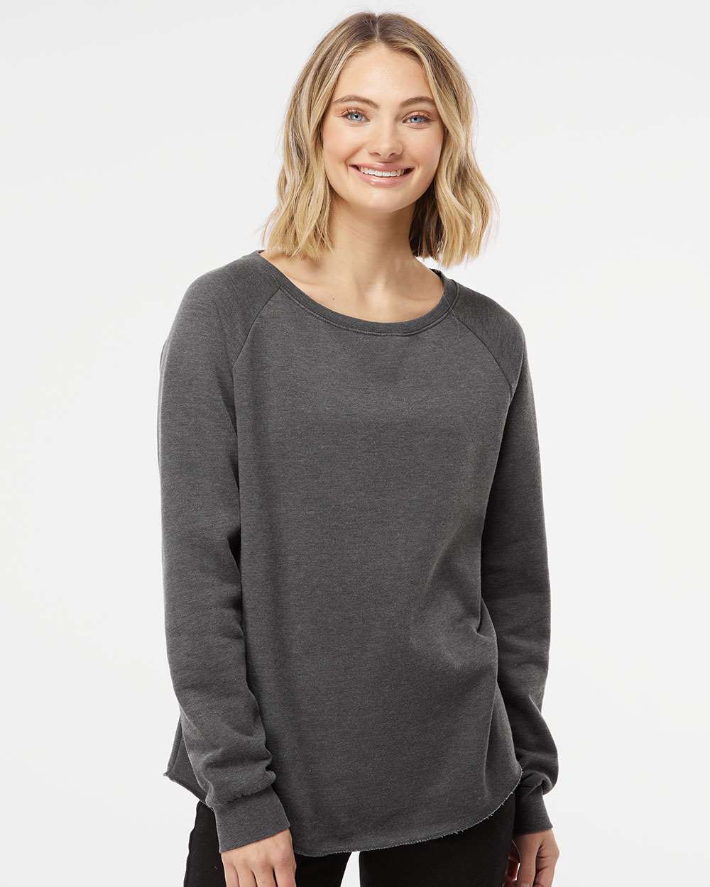 Women's California Wave Wash Crewneck Sweatshirt - OnModelFront - B06976582 - Shadow