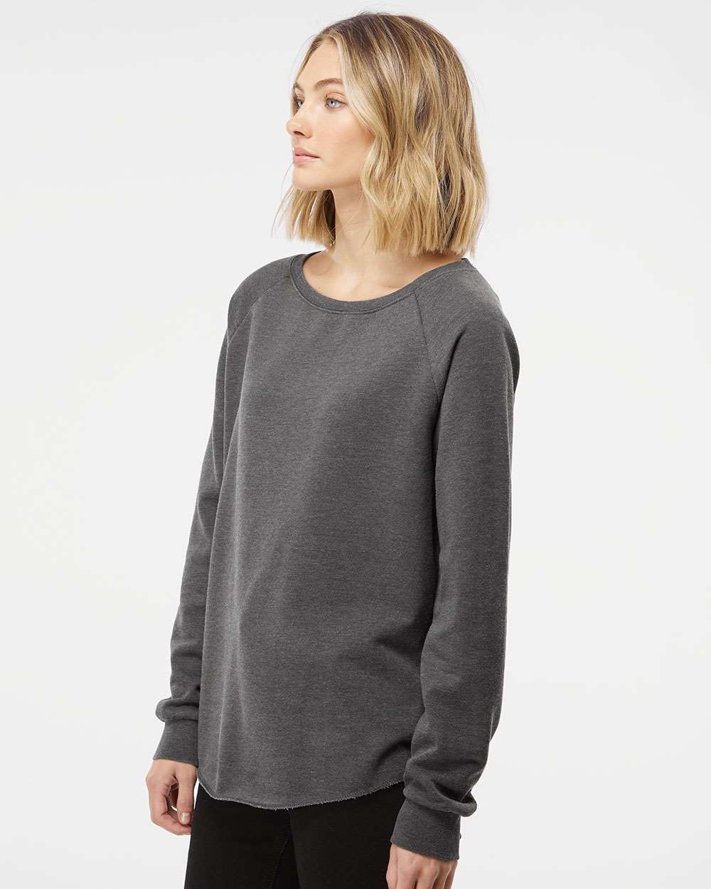 Women's California Wave Wash Crewneck Sweatshirt - OnModelSide - B06976582 - Shadow