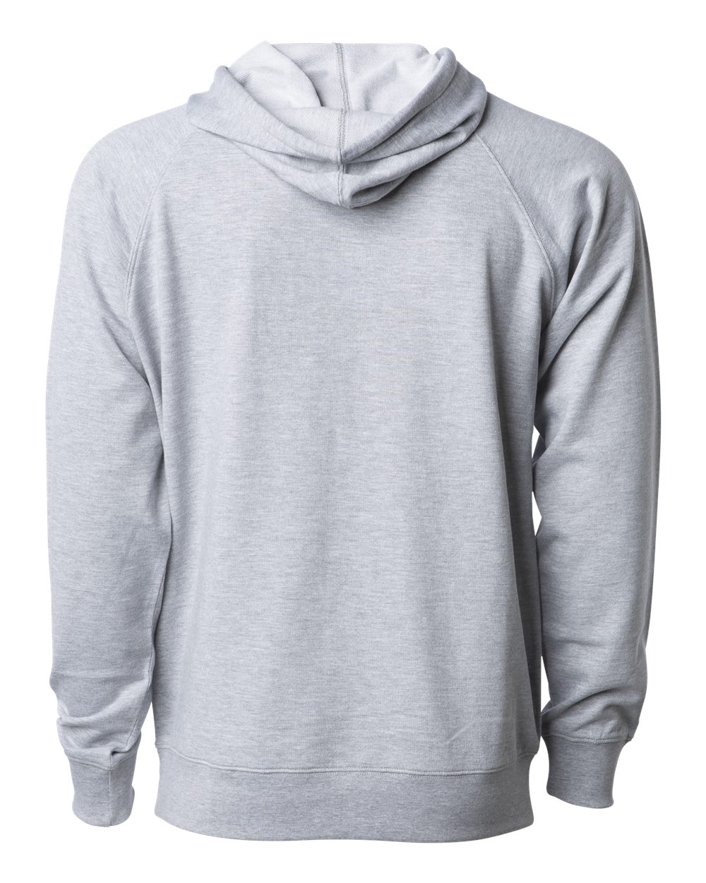 Unisex Icon Lightweight Loopback Terry Hooded Sweatshirt - Back - B11376022 - Athletic Heather