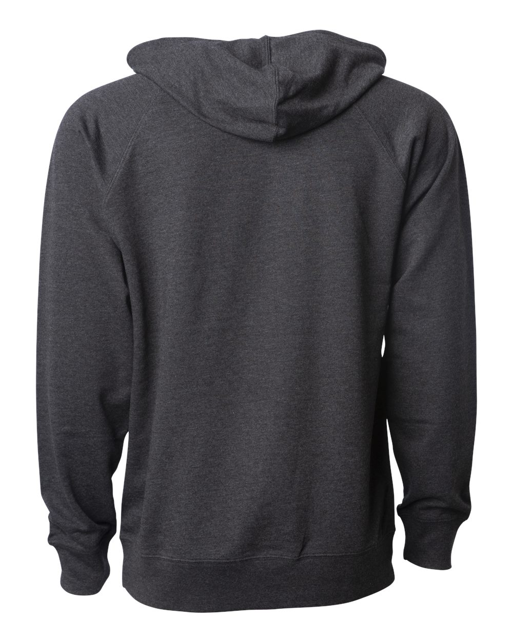 Unisex Icon Lightweight Loopback Terry Hooded Sweatshirt - Back - B11376092 - Charcoal Heather