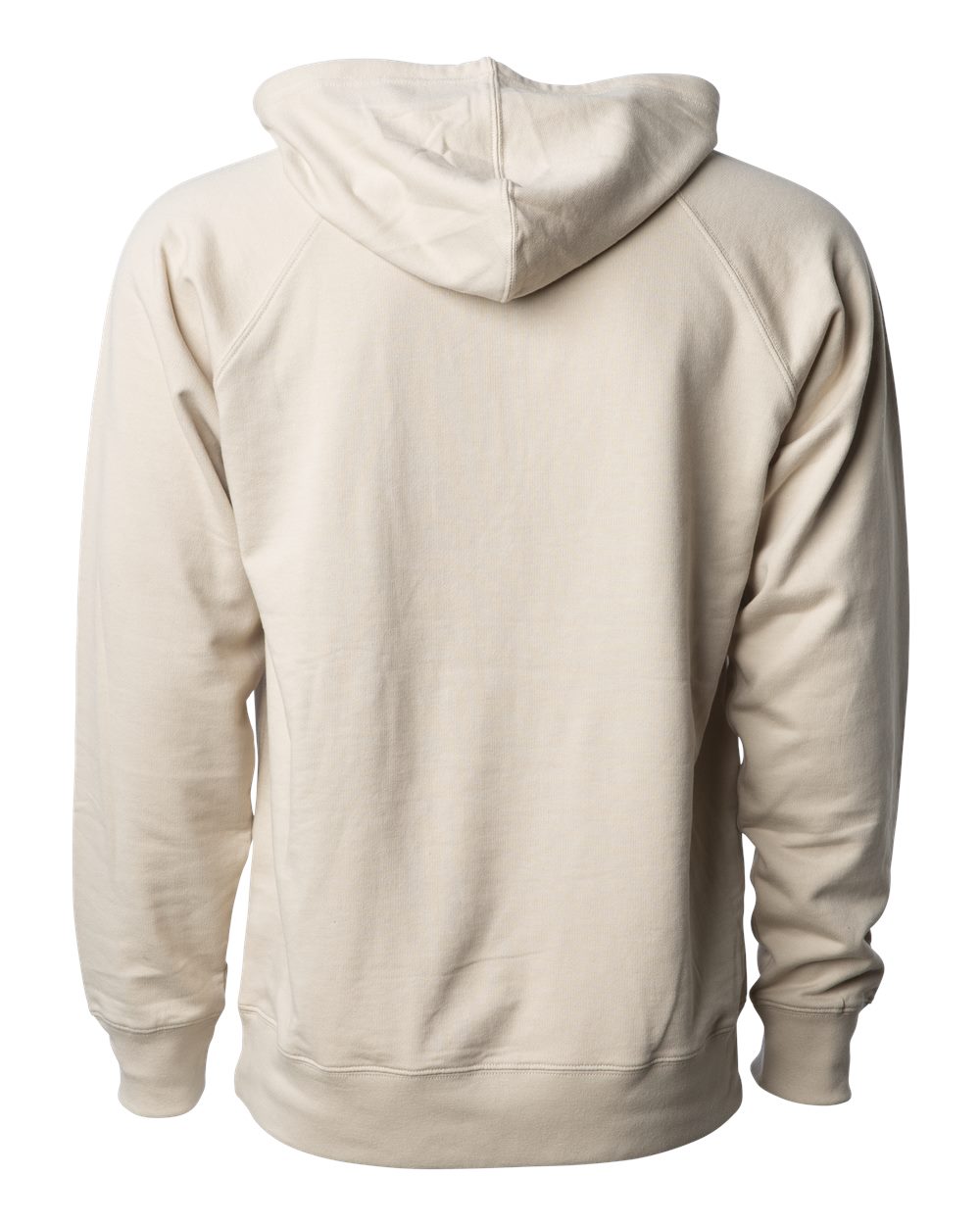 Unisex Icon Lightweight Loopback Terry Hooded Sweatshirt - Back - B11376112 - Sand