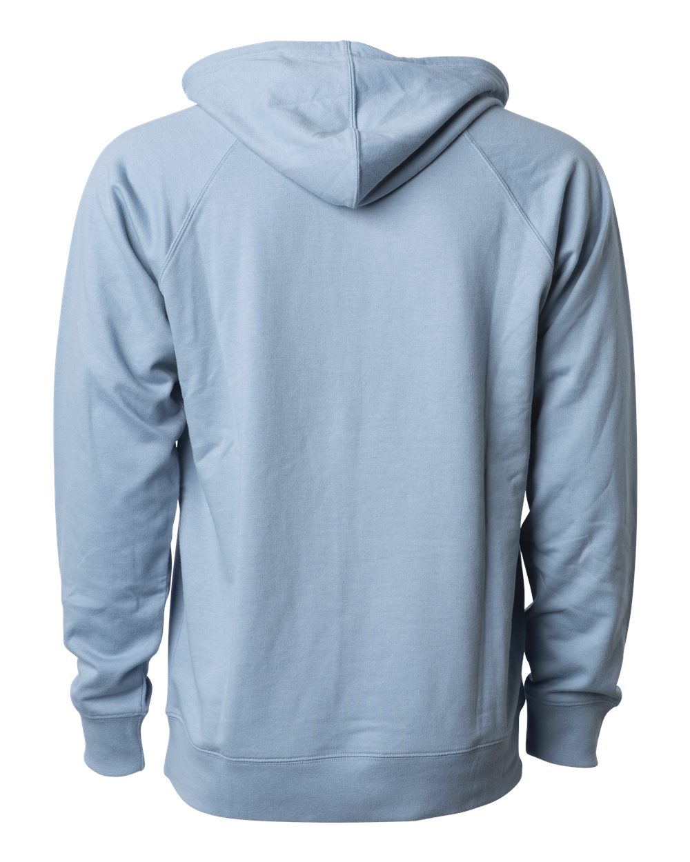 Unisex Icon Lightweight Loopback Terry Hooded Sweatshirt - Back - B11376252 - Misty Blue