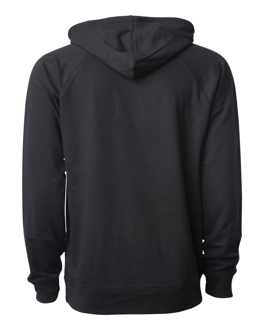 Unisex Icon Lightweight Loopback Terry Hooded Sweatshirt - Back - B11376502 - Black