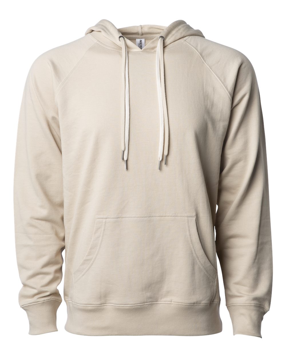 Unisex Icon Lightweight Loopback Terry Hooded Sweatshirt - Front - B11376112 - Sand