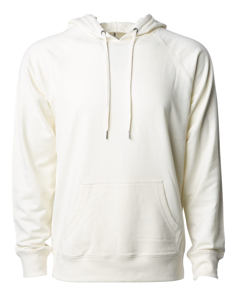 Unisex Icon Lightweight Loopback Terry Hooded Sweatshirt - Front - B11376242 - Bone