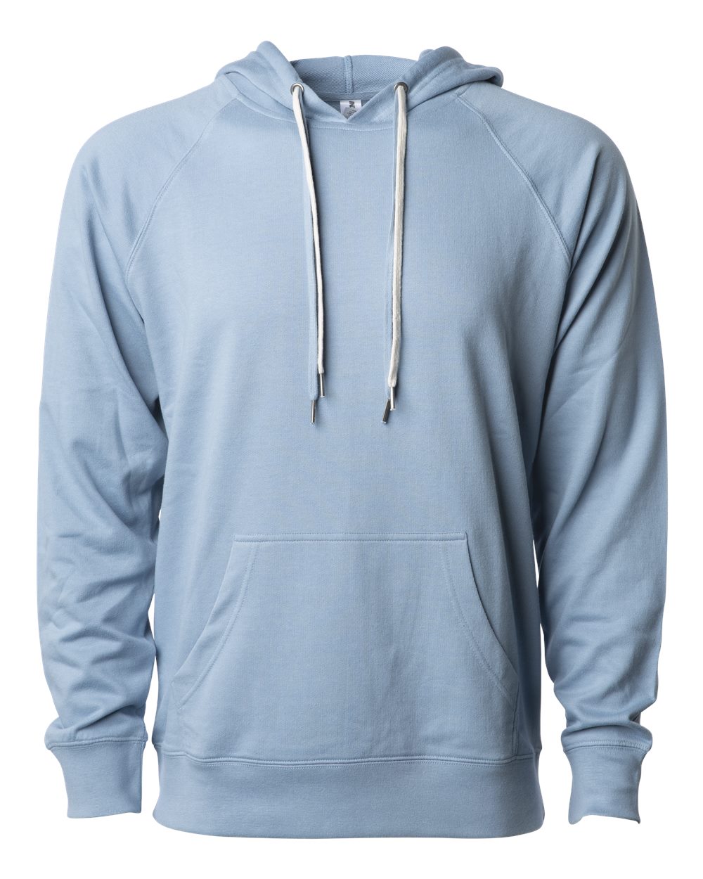 Unisex Icon Lightweight Loopback Terry Hooded Sweatshirt - Front - B11376252 - Misty Blue