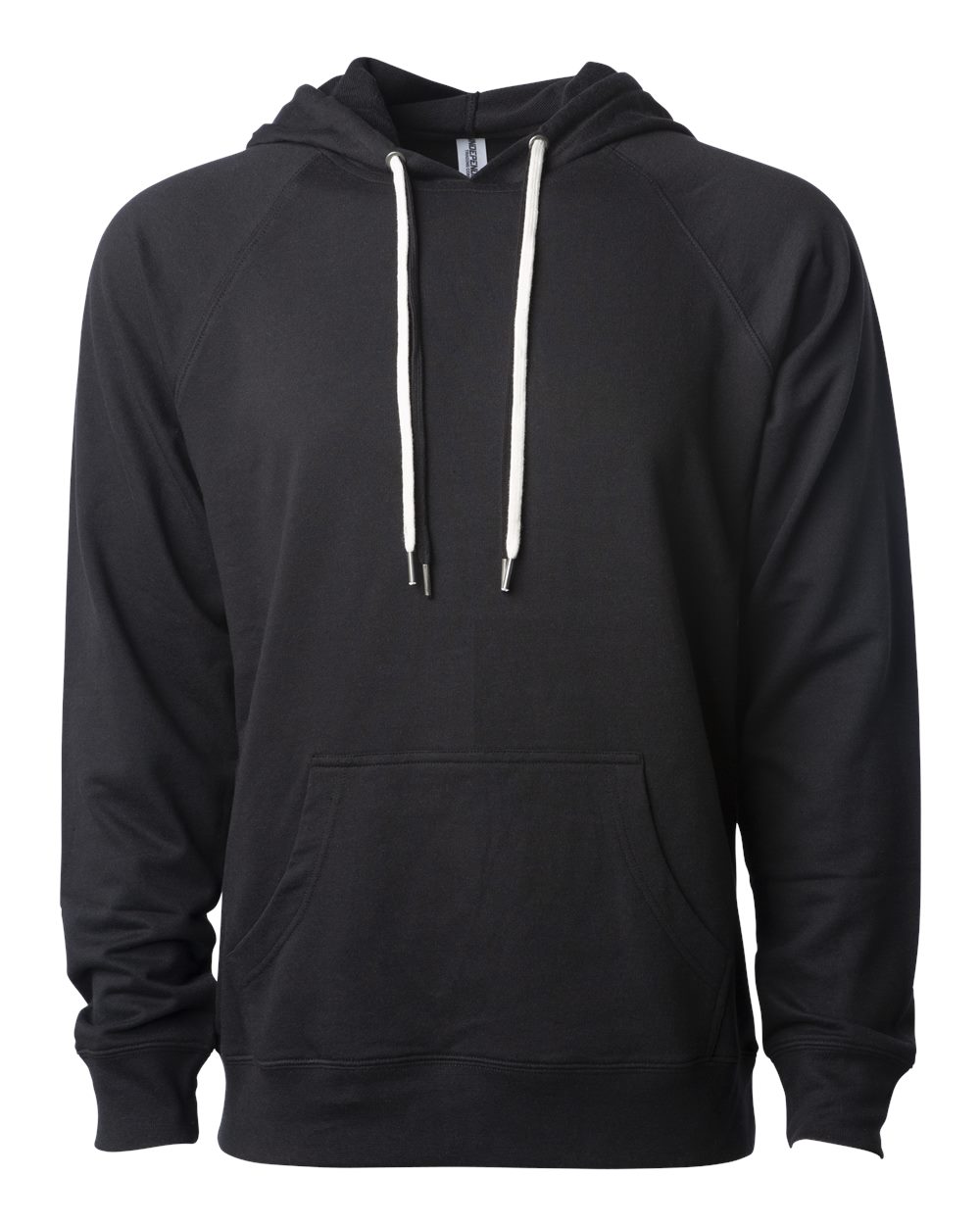 Unisex Icon Lightweight Loopback Terry Hooded Sweatshirt - Front - B11376502 - Black