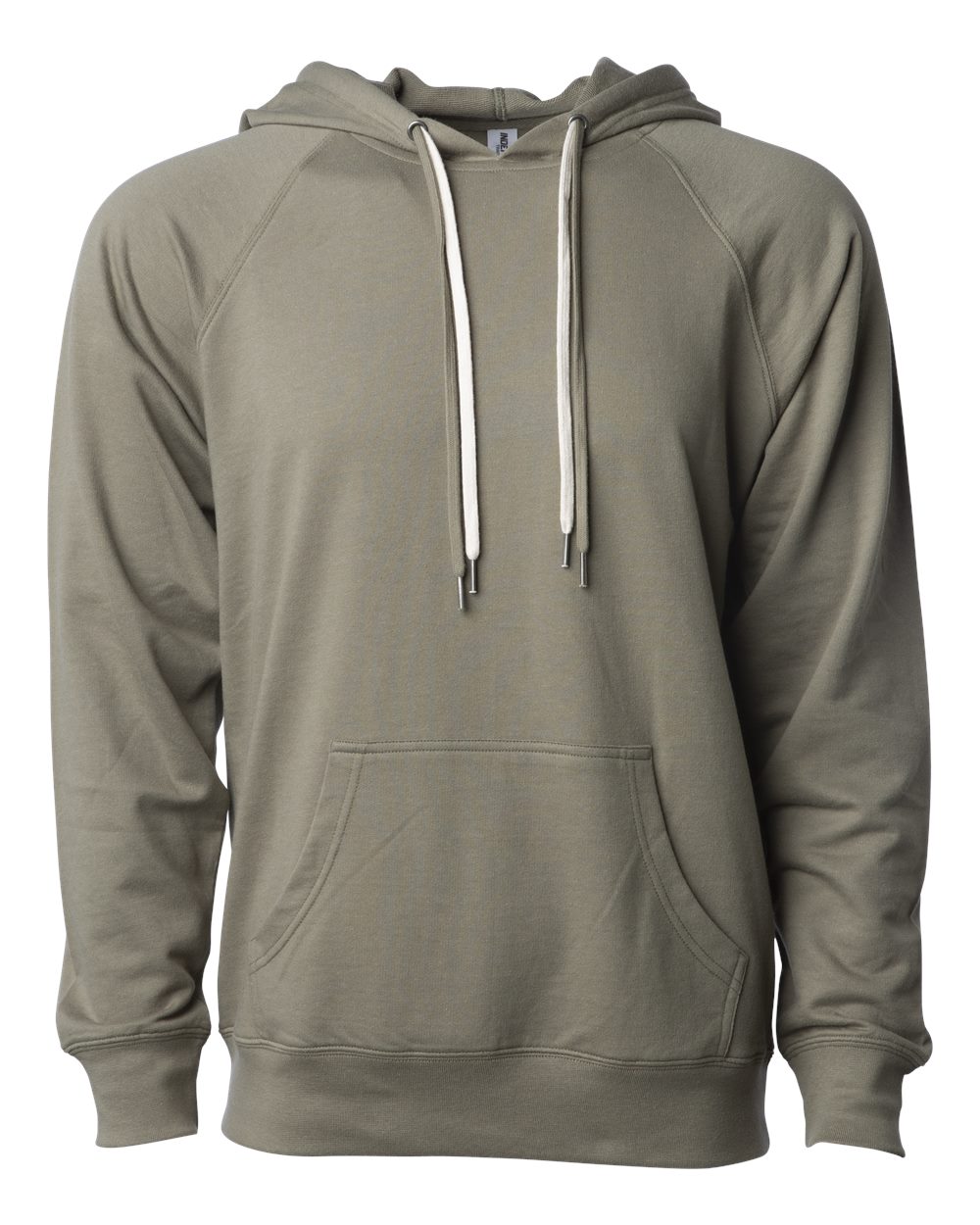 Unisex Icon Lightweight Loopback Terry Hooded Sweatshirt - Front - B11376642 - Olive