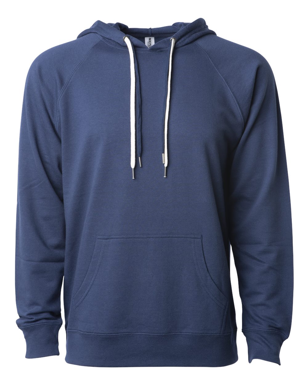 Unisex Icon Lightweight Loopback Terry Hooded Sweatshirt - Front - B11376652 - Indigo