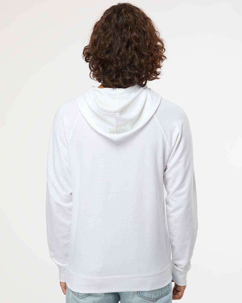 Unisex Icon Lightweight Loopback Terry Hooded Sweatshirt - OnModelBack - B11376002 - White