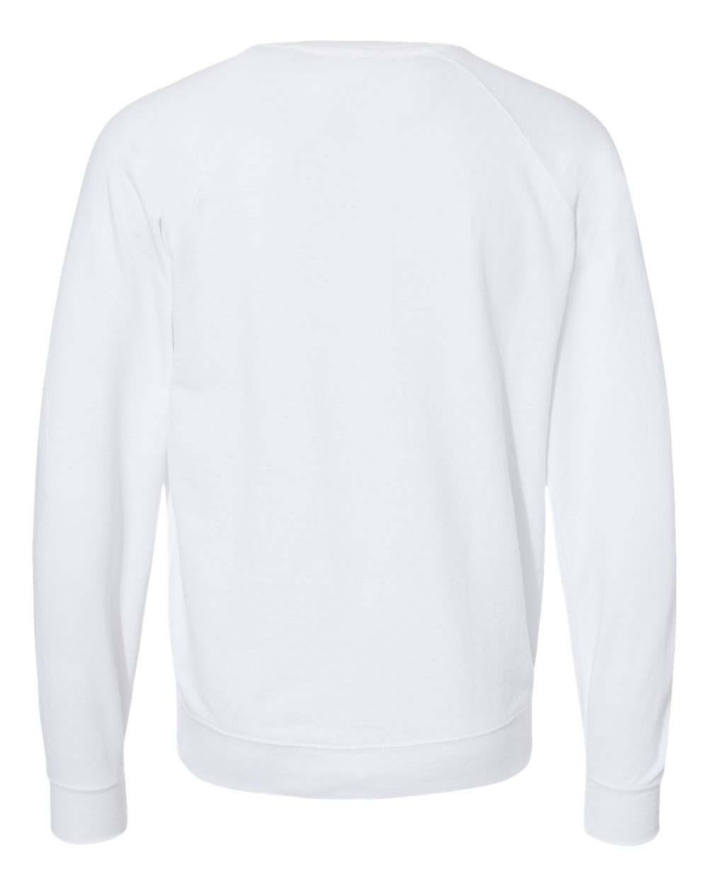 Unisex Icon Lightweight Loopback Terry Crewneck Sweatshirt - Back - B11576002 - White