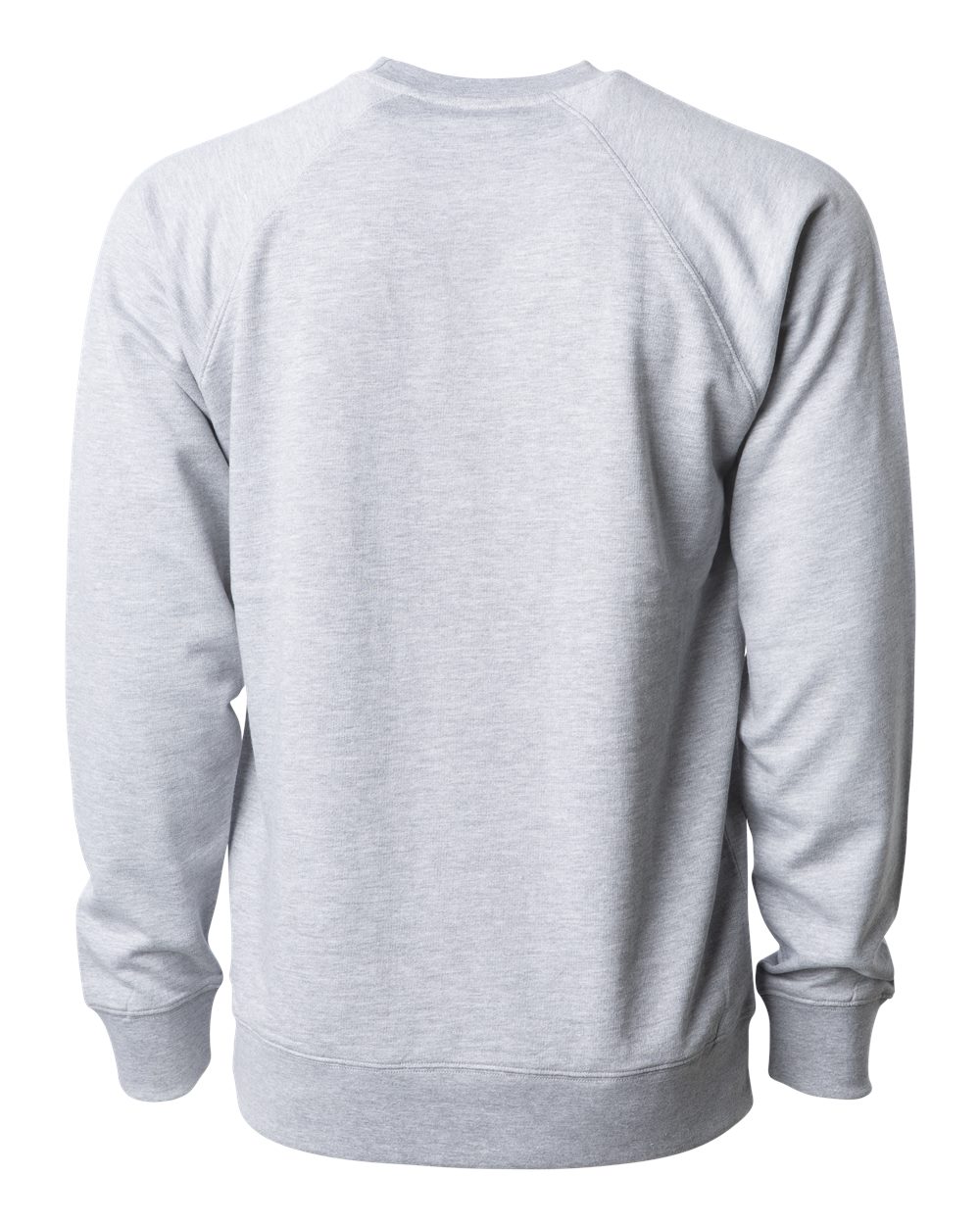 Unisex Icon Lightweight Loopback Terry Crewneck Sweatshirt - Back - B11576022 - Athletic Heather