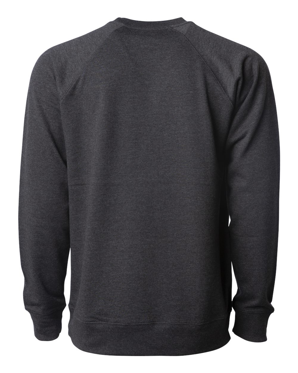 Unisex Icon Lightweight Loopback Terry Crewneck Sweatshirt - Back - B11576092 - Charcoal Heather