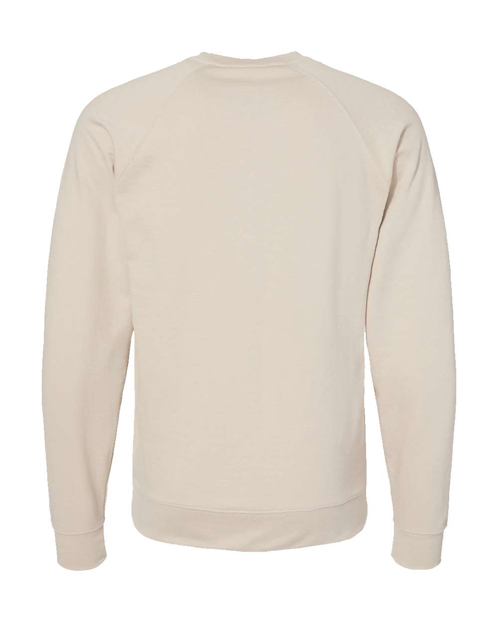 Unisex Icon Lightweight Loopback Terry Crewneck Sweatshirt - Back - B11576112 - Sand
