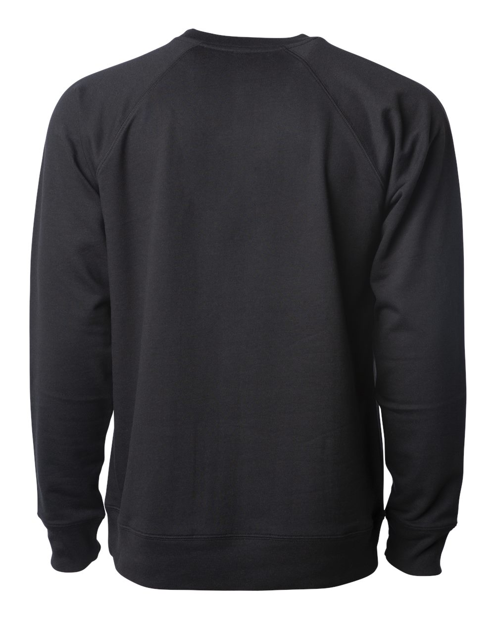 Unisex Icon Lightweight Loopback Terry Crewneck Sweatshirt - Back - B11576502 - Black